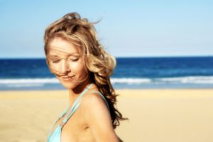 woman with beach hair hkfn